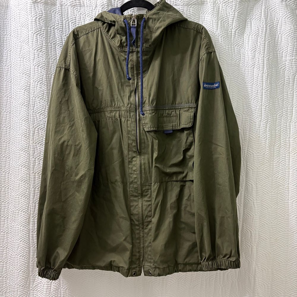 Vintage Abercrombie Fitch Military Hooded Cotton‎ Cargo Rain Field Jacket Small